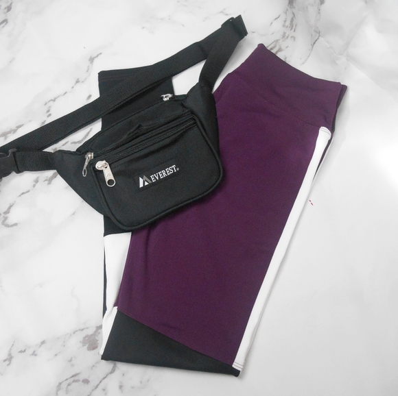 Activewear Colorblock Purple Leggings - Picture 6 of 7